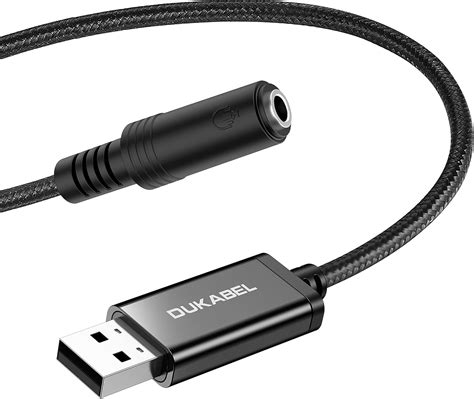 Dukabel USB till 3,5 mm uttag ljudadapter, TRRS 4-polig mikrofonstödd ...