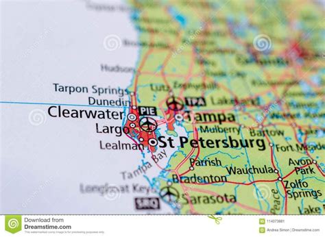 St. Petersburg, Florida On Map Stock Image - Image Of Cities, Maps - St ...