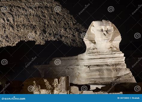 Sphinx by Night - Giza Plateau Stock Image - Image of guardian, world ...