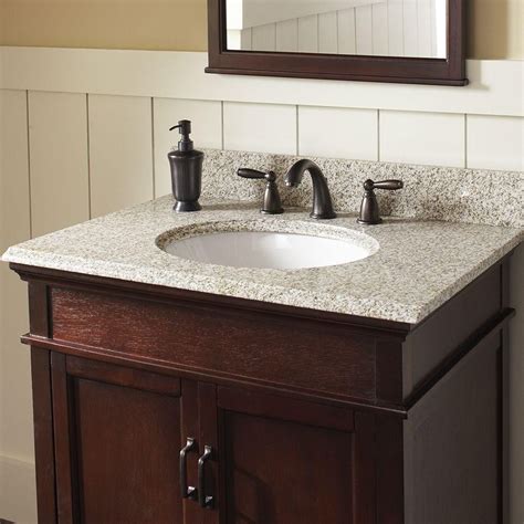 Home Decorators Collection 25 in. W Granite Vanity Top in Golden Hill ...