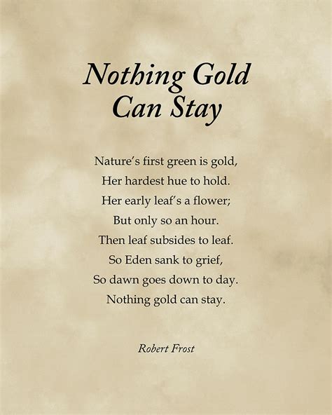 Nothing Gold Can Stay - Robert Frost Poem - Typography Print 3 Digital ...