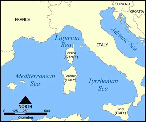 Ligurian Sea Map • Mapsof.net