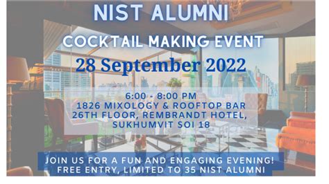 NIST International School Community - Events - NIST Alumni Cocktail ...