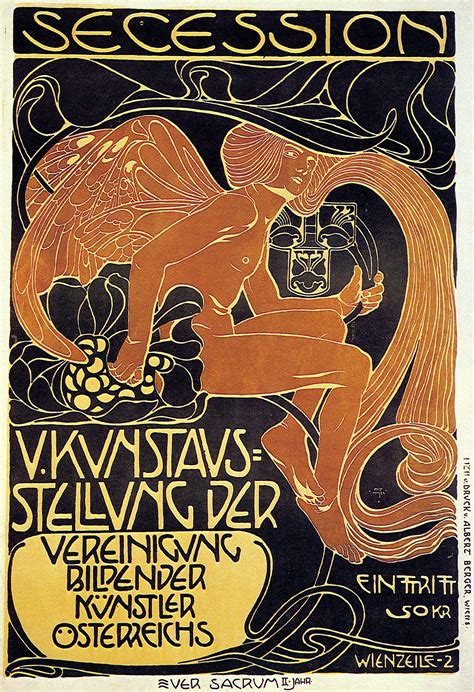 Koloman Moser - Vienna Secession, Fifth Exhibition poster | Art nouveau ...