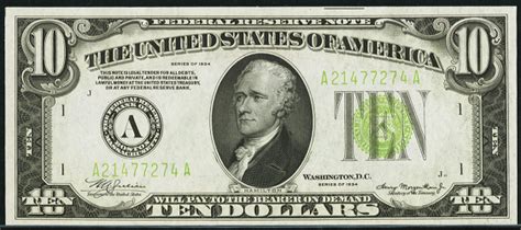 1934 $10 Federal Reserve Note Value - How much is 1934 $10 Bill Worth ...