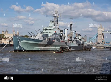 HMS Belfast (C35) museum ship, Southwark, London, England, UK Stock ...