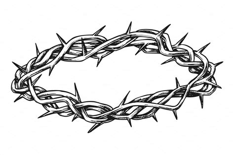 Crown Of Thorns Religious Symbol | Object Illustrations ~ Creative Market