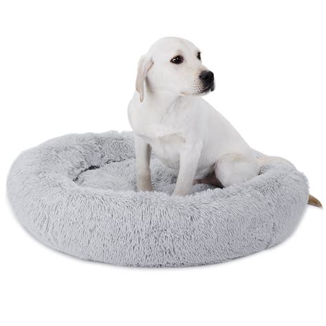 ZENY 30" Calming Ultra Soft Shag Faux Fur Dog Bed for Medium Small Dogs ...