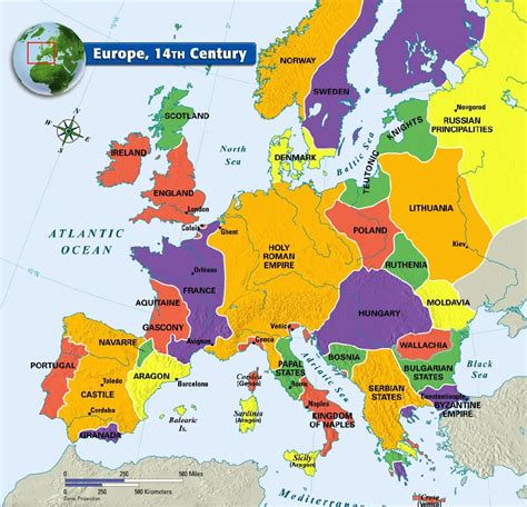 Europe, 14th Century | Europe map, European history, Map europe