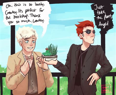 get this: crowley wants to get aziraphale some plants so he yells at ...