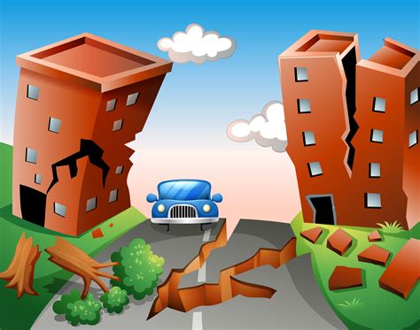 Earthquake scene at the town 371953 Vector Art at Vecteezy