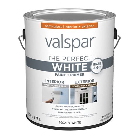 Valspar Semi-gloss Perfect White Latex Paint (Actual Net Contents: 128 ...