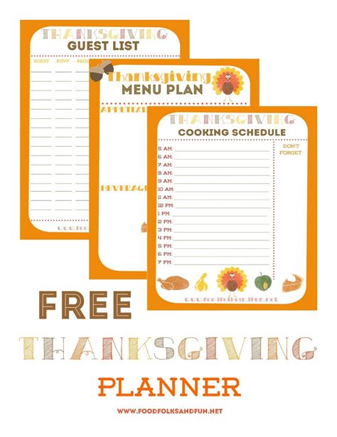 Thanksgiving Meal Planner Printable - Printable Word Searches