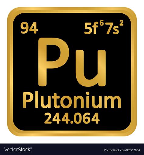 Periodic table element plutonium icon Royalty Free Vector