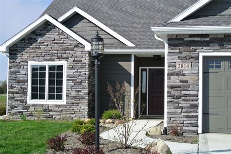 Gray Stone House Exterior