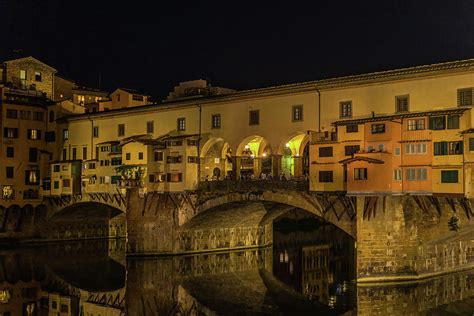 Ponte Vecchio Night Lights Photograph by Carmen Daccurso - Fine Art America