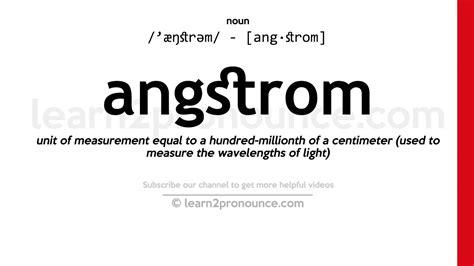 Pronunciation of Angstrom | Definition of Angstrom - YouTube