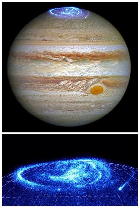 The aurora which shines on Jupiter. image by Hubble Space Telescope ...