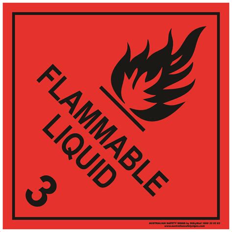 CLASS 3 - FLAMMABLE LIQUID - BLACK | Buy Now | Discount Safety Signs ...