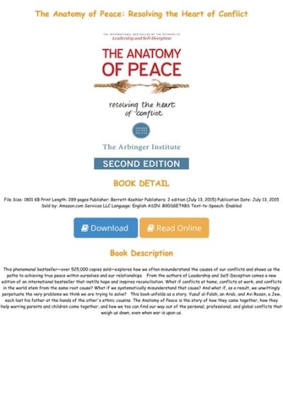 ~>Free Download The Anatomy of Peace: Resolving the Heart of Conflict ...