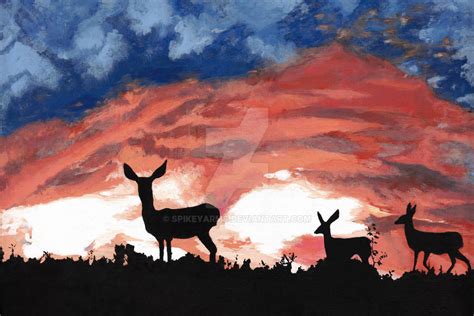 Deer Silhouette Sunset by SpikeyArms on DeviantArt