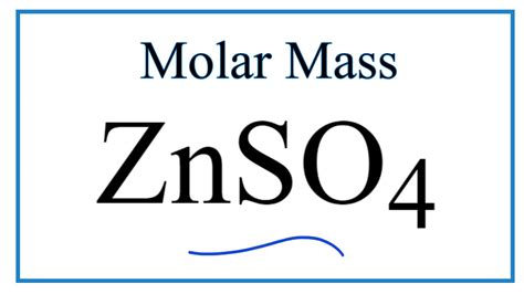 Molar Mass / Molecular Weight of ZnSO4: Zinc sulfate - YouTube