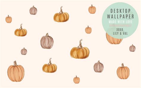 Cute hand-drawn pumpkin desktop computer background for Fall/Autumn ...