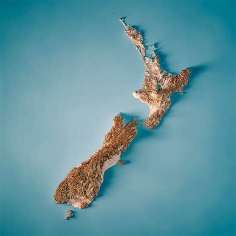 Topographic Map Of New Zealand Stock Photos, Pictures & Royalty-Free ...