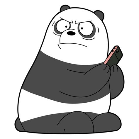 We Bare Bears Angry Panda with Phone Sticker - Sticker Mania