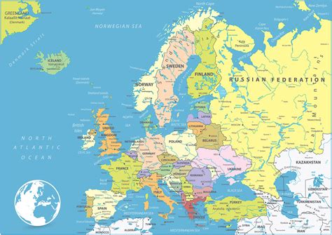 Europe Map Labeled Cities