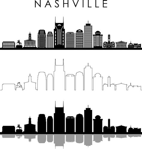 NASHVILLE SKYLINE Outline Silhouette Vector Svg Eps Jpg Png - Etsy