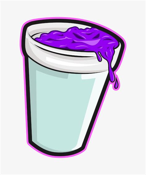 Premium Vector | Illustration of a cup with purple liquid pouring out of it