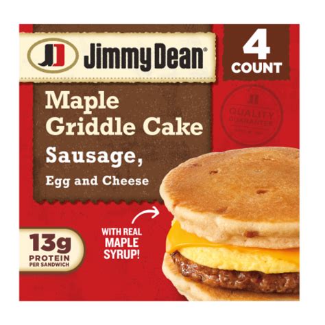 Jimmy Dean Sausage Egg and Cheese Maple Griddle Cake Sandwiches, 18.8 ...