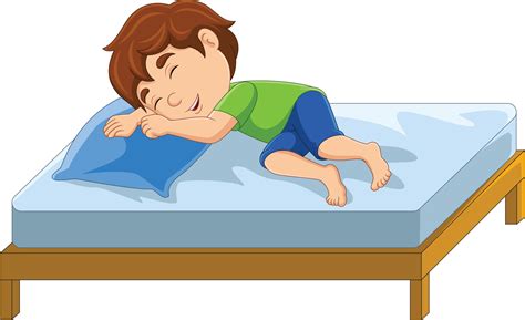 Cartoon little boy sleeping in bed 15219503 Vector Art at Vecteezy