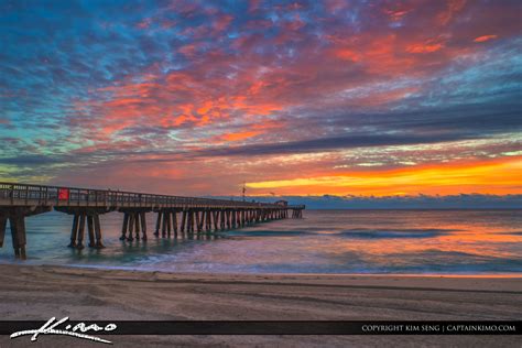 Pompano Beach Pier Before the Sunrise | Royal Stock Photo