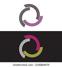 Black White Circle Logo Design Icon Stock Vector (Royalty Free ...