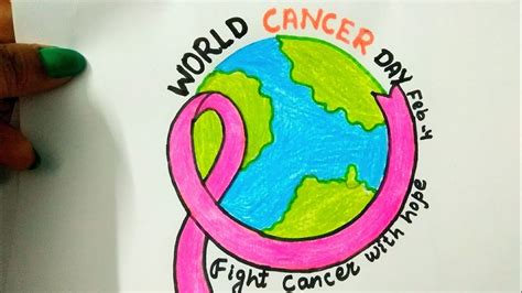 world cancer Day drawing/world cancer Day poster/cancer awareness ...