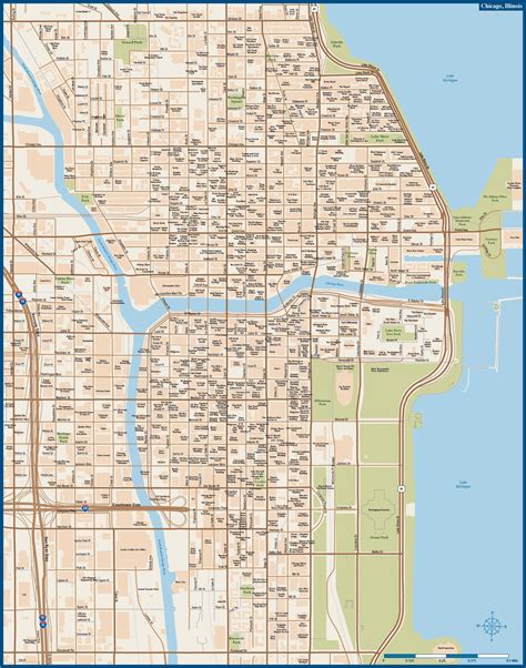 Downtown Chicago Street Map Printable