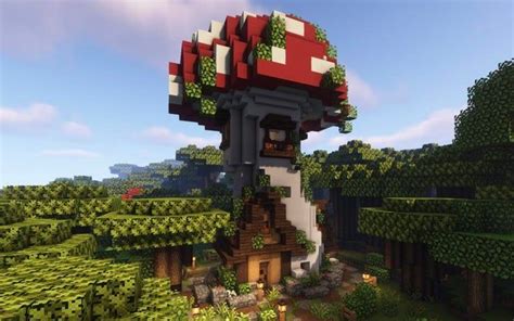 A mushroom house i made :)): Minecraftbuilds in 2021 | Cute minecraft ...