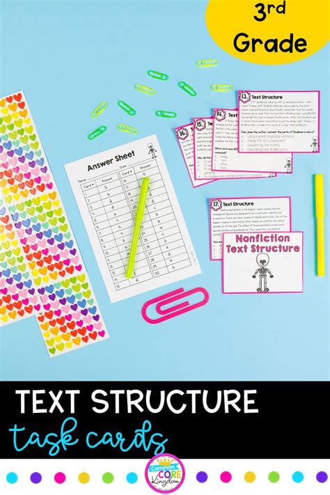 the text structure task cards for 3rd grade students to practice ...