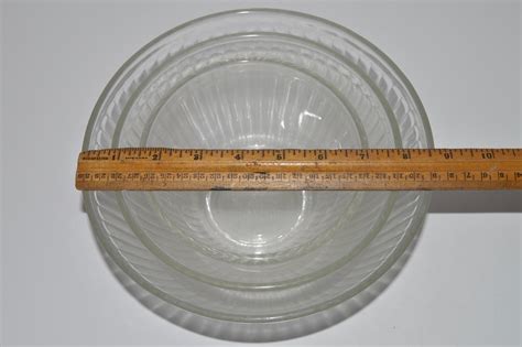 Pyrex Mixing Bowl Set Pyrex Clear Ribbed Glass Nesting Bowls - Etsy