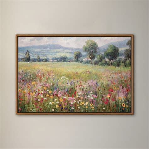 Wildflower Field Oil Painting Landscape Wall Art Print Nature - Etsy