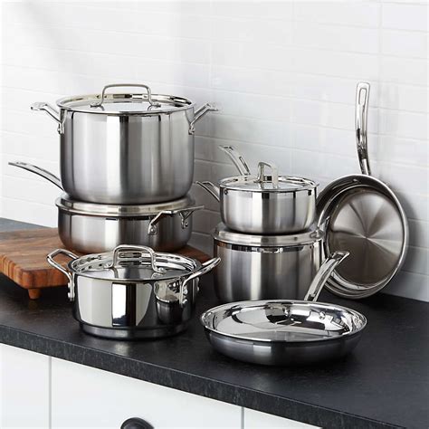 Cuisinart MultiClad Pro 12-Piece Tri-Ply Stainless Steel Cookware Set ...