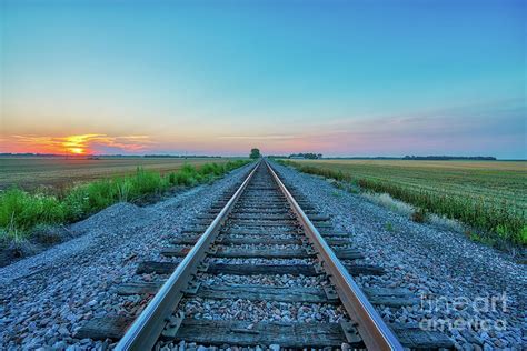 Train track sunset Photograph by Caleb McGinn - Fine Art America