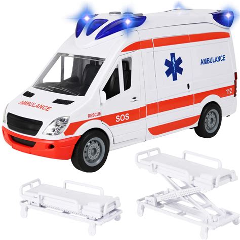 Buy Kiddie Play Ambulance Toy with Lights and Sound Friction Powered ...