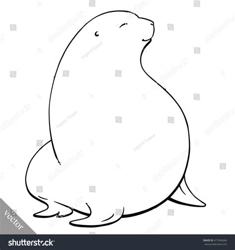 Funny Cartoon Cute Fat Seal Vector Stock Vector (Royalty Free ...