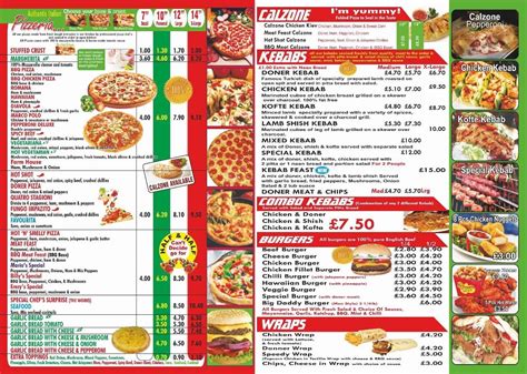 Pizzeria Italia Kendal Takeaway Menu