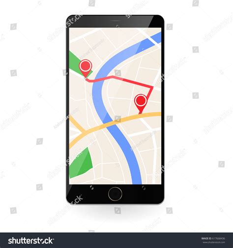 Mobile Phone Map Plan City Location Stock Vector (Royalty Free ...