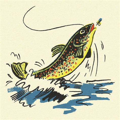 Fish Jumping Out of the Water Drawing by CSA Images - Fine Art America