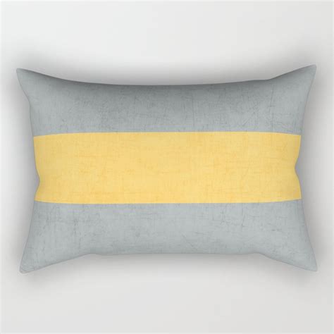 gray and yellow classic Rectangular Pillow by her art | Society6